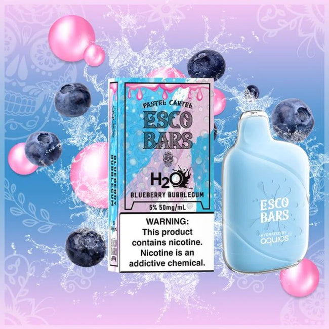 Esco Bars Aquios H2O 6000 Disposable Blueberry Bubblegum Best Sales Price - Disposables
