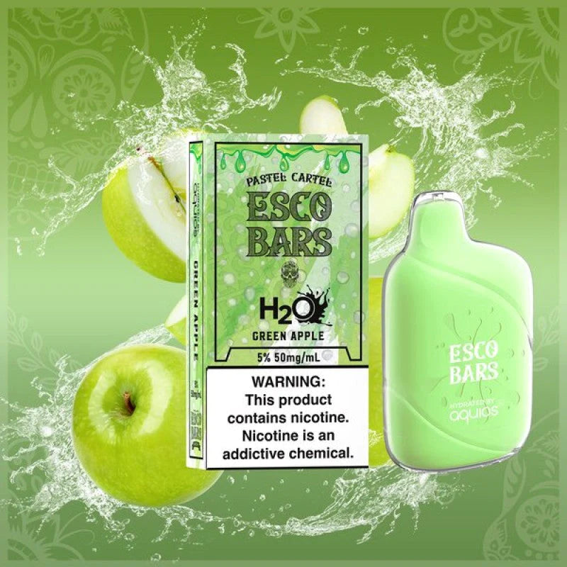 Esco Bars Aquios H2O 6000 Disposable Green Apple Best Sales Price - Disposables