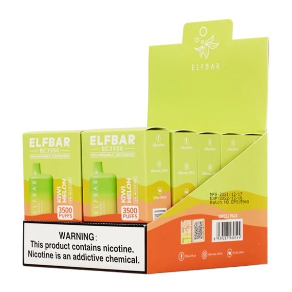 Elf Bar BC3500 Disposable Kit 3500 Puffs 650mAh Kiwi Melon Best Sales Price - Disposables