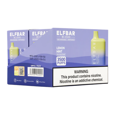 Elf Bar BC3500 Disposable Kit 3500 Puffs 650mAh Lemon Mint Best Sales Price - Disposables
