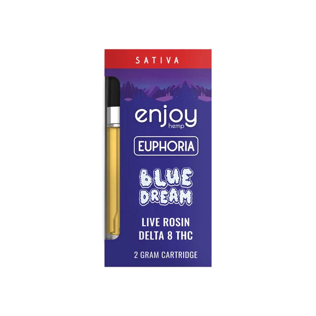 Enjoy Hemp Live Rosin Delta 8 THC 2 Gram Cartridge for Euphoria - BlueDream Sativa Best Sales Price - Vape Cartridges