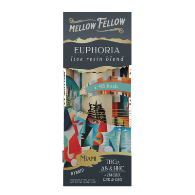 Mellow Fellow Euphoria Miami - i-95 Kush - Hybrid - 1ml Live Resin Disposable Vape Best Sales Price - Vape Pens