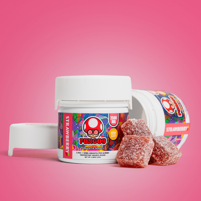 Eighty Six Fun Guy – Strawberry 2500MG Amanita Mushroom Gummies (10x Potency) Best Sales Price - Gummies