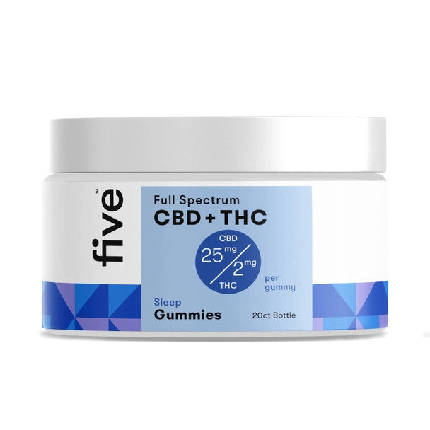 FIVE CBD Gummies - CBD & THC Edible Full Spectrum Sleep Gummies 25MG Best Sales Price - Gummies