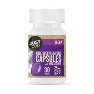 JustCBD - Full Spectrum CBD Gel Capsules with Melatonin Best Sales Price - Edibles
