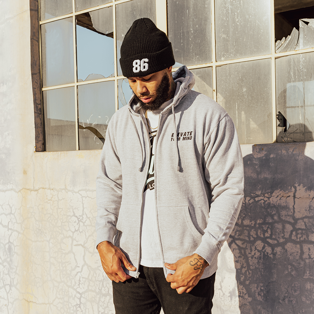 Eighty Six 86 Zip-Up Hoodie (Gray) Best Sales Price - Merch & Accesories