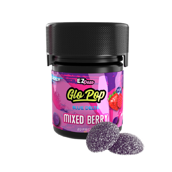 Mixed Berry Blue Delta 20ct Glo Pop Gummies Best Sales Price - Gummies