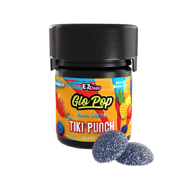 Tiki Punch Blue Delta 20ct Glo Pop Gummies Best Sales Price - Gummies