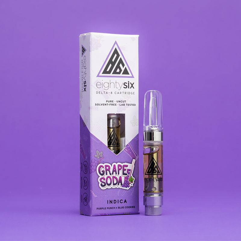 Eighty Six Grape Soda Delta-8 THC Vape Cartridge (Purple Punch) Best Sales Price - Vape Cartridges