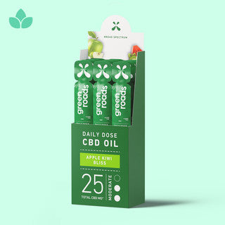 Green Roads Apple Kiwi Bliss Broad Spectrum CBD Daily Dose - (2ml) 25mg (12pk) Best Sales Price - CBD