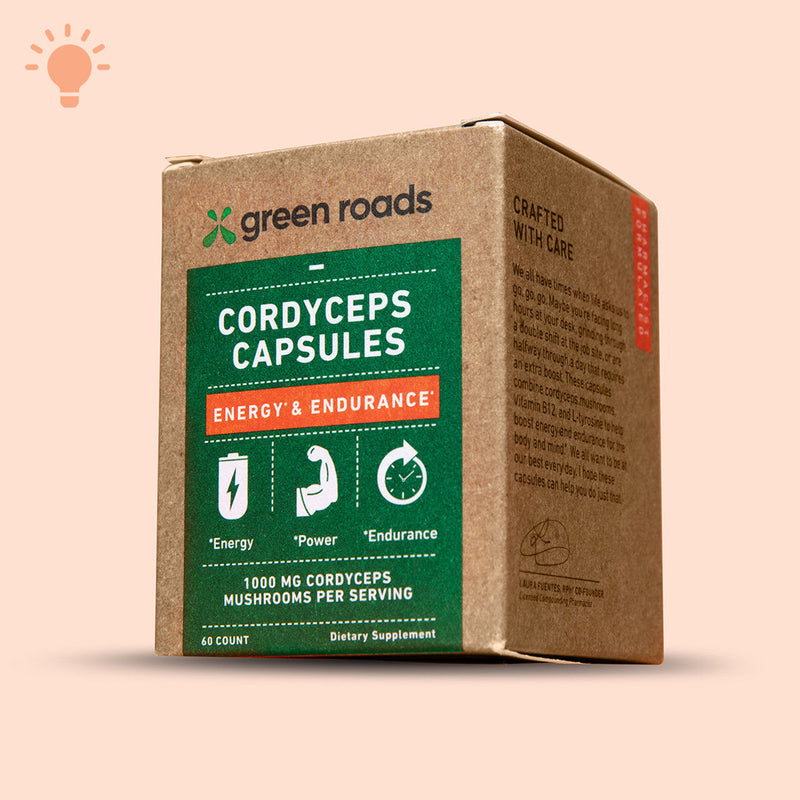 Green Roads Cordyceps Energy & Endurance Mushroom Capsules - (60ct) Best Sales Price - Edibles