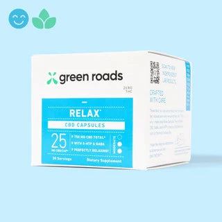 Green Roads Relax CBD Capsules - (30ct) 750mg Best Sales Price - Edibles