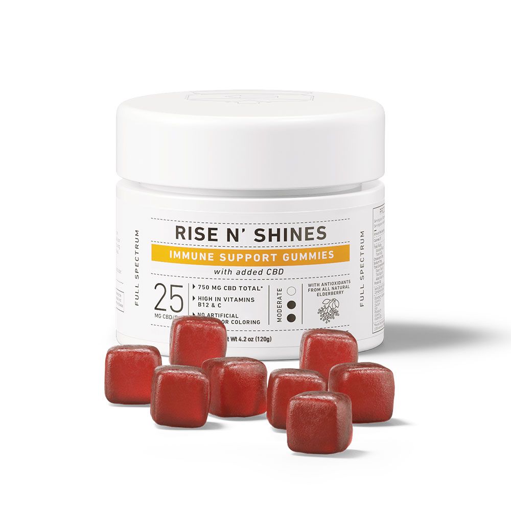 Green Roads CBD Gummies | Rise N' Shines Immune Support Gummies | (30ct) 750mg
