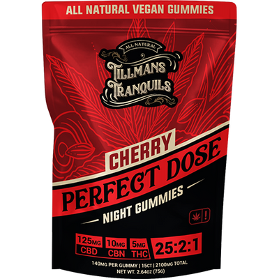 Tillmans Tranquils Cherry CBD Gummies for Sleep 140mg Total – 25:2:1 Best Sales Price - Gummies