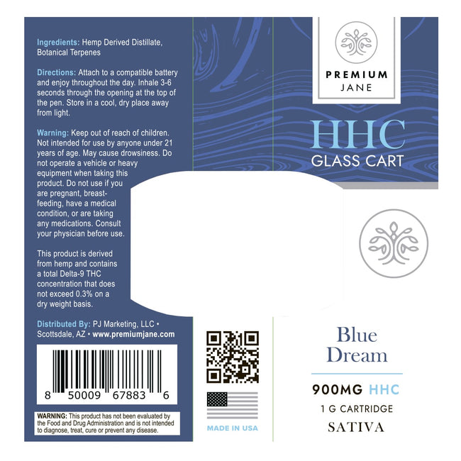 Premium Jane HHC Vape Cartridge Blue Dream – 900mg