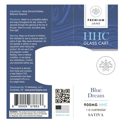 Premium Jane HHC Vape Cartridge Blue Dream – 900mg Best Sales Price - Vape Cartridges