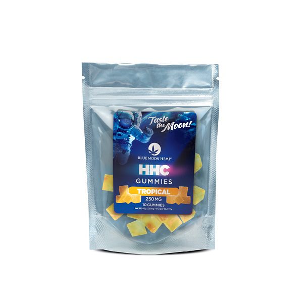 Blue Moon Hemp HHC Tropical Fruit Gummies 250mg (10ct) Best Sales Price - Gummies