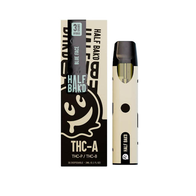 Half Bak'd Blue Face - 3G THCA Disposable (Hybrid) Best Sales Price - Vape Pens