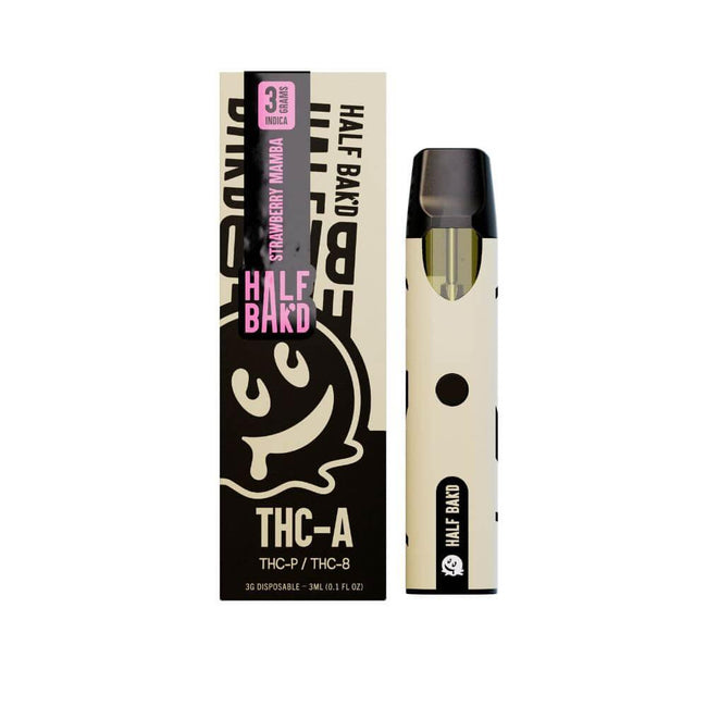 Half Bak'd Strawberry Mamba - 3G THCA Disposable (Indica) Best Sales Price - Vape Pens