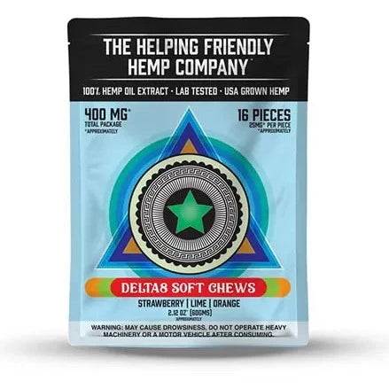 Delta 8 THC Soft Chews by The Helping Friendly (400mg) Best Sales Price - Gummies