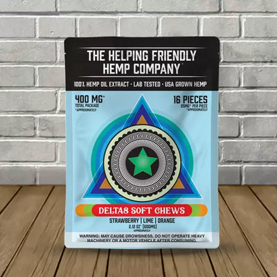 Delta 8 THC Soft Chews by The Helping Friendly (400mg) Best Sales Price - Gummies