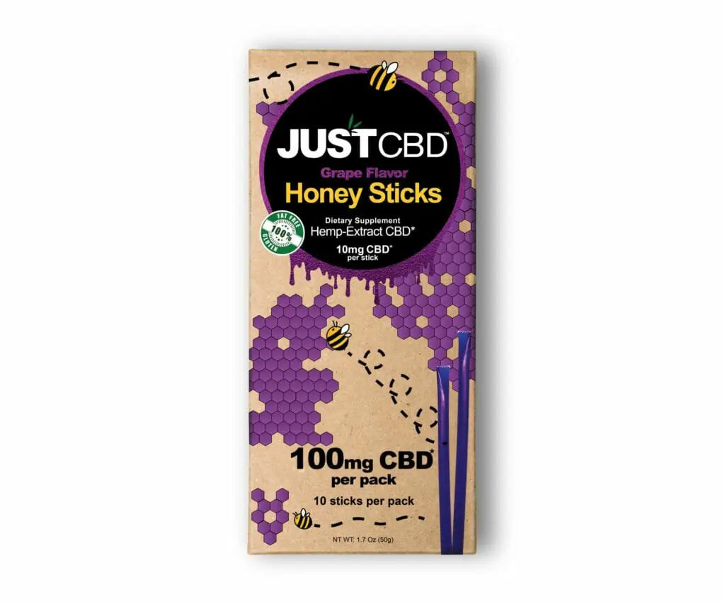 JustCBD - CBD Honey Sticks Grape Best Sales Price - Edibles