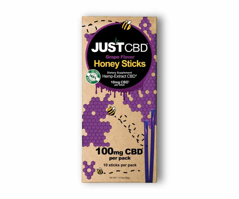 JustCBD - CBD Honey Sticks Grape Best Sales Price - Edibles