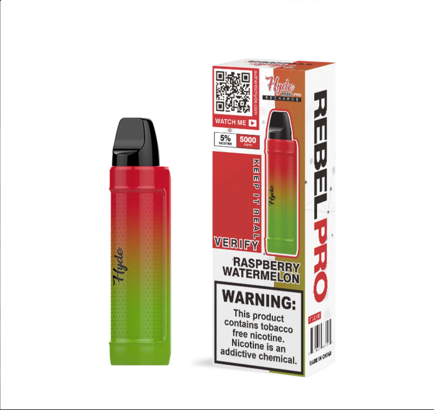 Hyde Rebel Pro RASPBERRY WATERMELON Disposable Rechargeable 5000 Puff Best Sales Price - Disposables