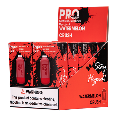 Watermelon Crush Hyper Bar Pro 6000 Best Sales Price - Disposables