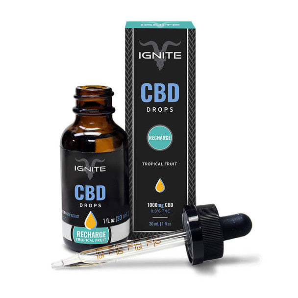 IGNITE CBD - CBD Tincture Tropical Fruit Drops 350MG 1000MG Best Sales Price - Tincture Oil