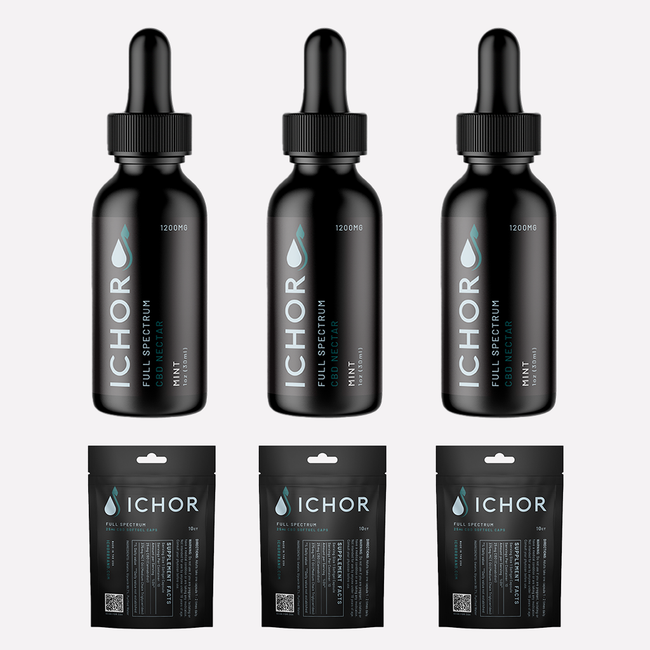 Ichor Full Spectrum CBD Nectar Tincture 1200 mg - 3 Pack Best Sales Price - Tincture Oil