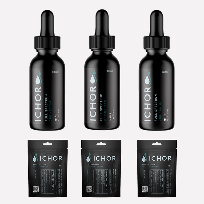 Ichor Full Spectrum CBD Nectar Tincture 600 mg - 3 Pack Best Sales Price - Tincture Oil