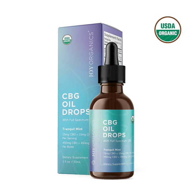 Joy Organics CBG + CBD Tincture, Oil Drops Best Sales Price - Tincture Oil
