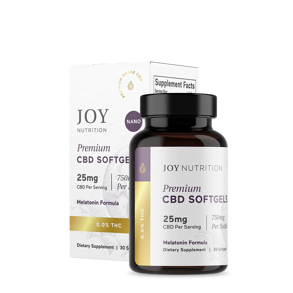 Joy Organics Premium Broad Spectrum CBD Softgels with Melatonin & CBN for Sleep