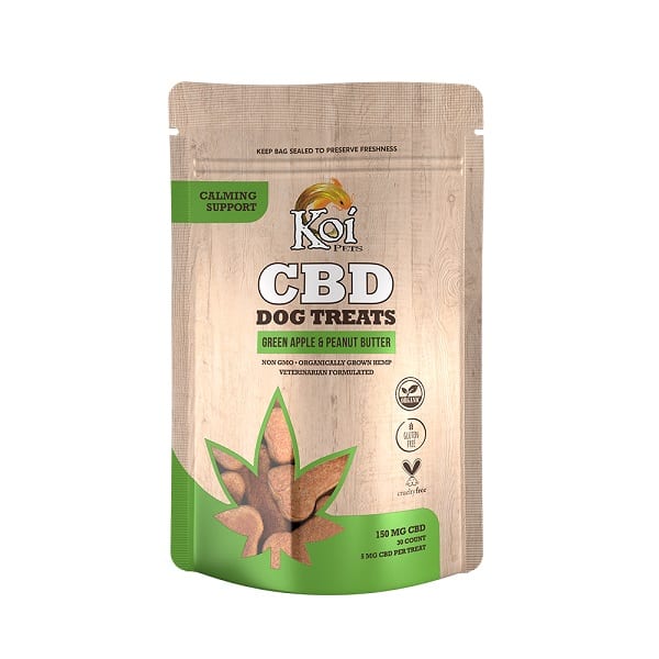 Koi CBD Dog Treats | Calming Support | Green Apple; Peanut Butter 150mg 30ct Best Sales Price - Gummies