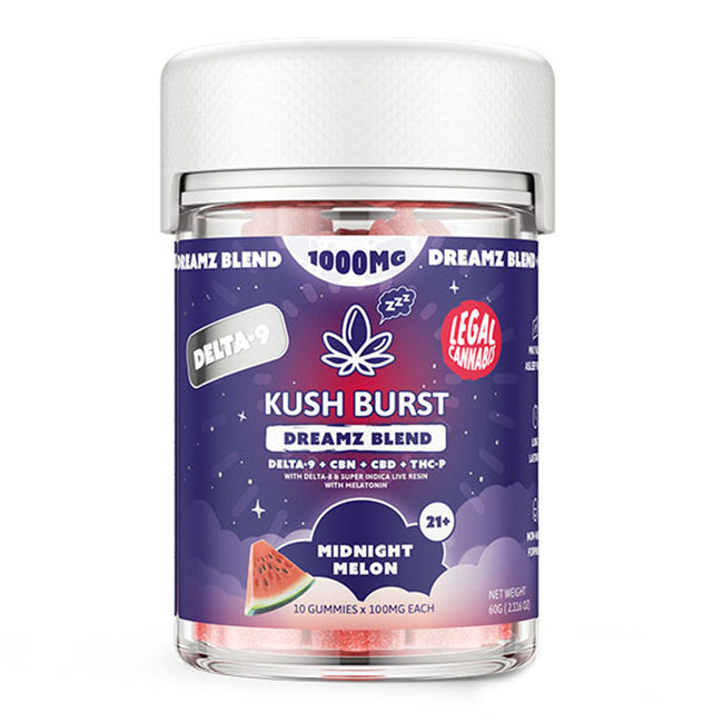 Delta 9 THC Gummies + CBN + CBD + THC-P – Midnight Melon Dreamz Blend – Kush Burst Best Sales Price - Gummies