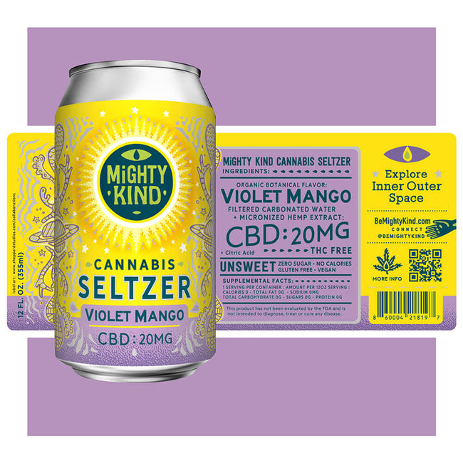 Mighty Kind Violet Mango CBD Beverage Drinks Best Sales Price - Edibles