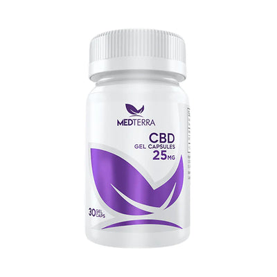 Medterra - CBD Capsules - 30 Count Soft Gels - 25mg-50mg Best Sales Price - Edibles