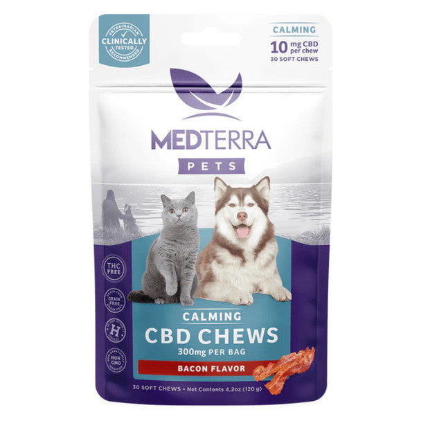Medterra - CBD Pet Edible - Bacon Calming Soft Chews - 300mg Best Sales Price - Pet CBD