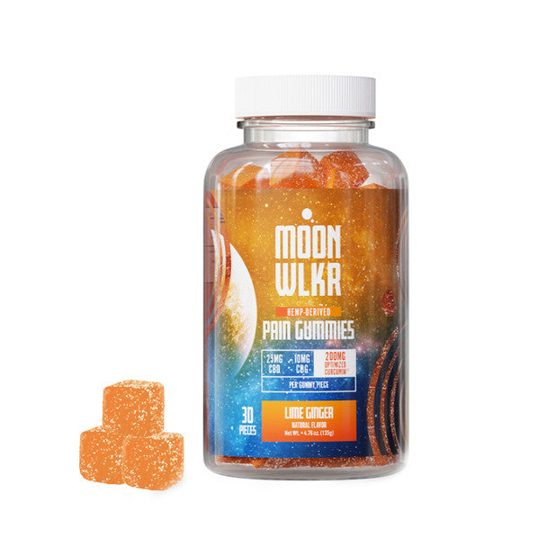 MoonWLKR - CBD Edible - CBD:CBG Pain Gummies With Turmeric - Lime Ginger - 25mg Best Sales Price - Gummies