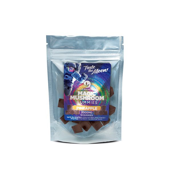 Blue Moon Hemp Legal Mushroom Pineapple Gummies 2000mg (10ct) Best Sales Price - Gummies