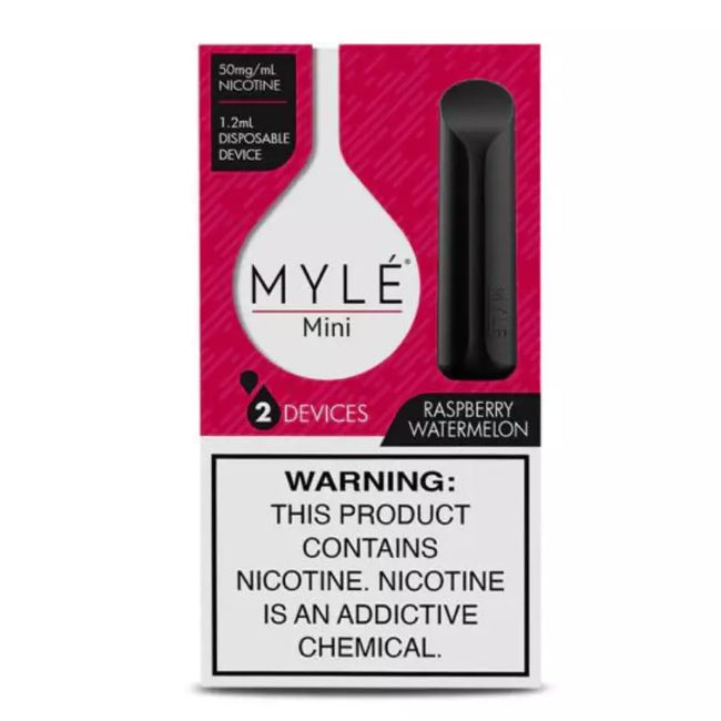 Myle Mini Disposable Pods 320 Puffs - 2 Pack Devices - Raspberry Watermelon Best Sales Price - Disposables