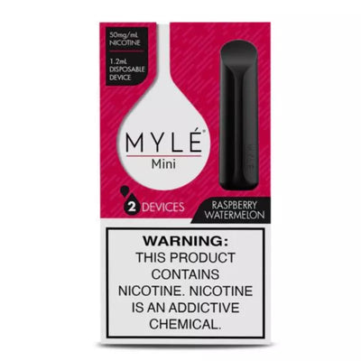 Myle Mini Disposable Pods 320 Puffs - 2 Pack Devices - Raspberry Watermelon Best Sales Price - Disposables