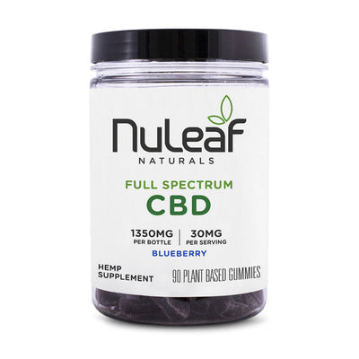 Nuleaf Naturals CBD Edible - Full Spectrum BLUEBERRY Gummies 300MG-1350MG Best Sales Price - Gummies