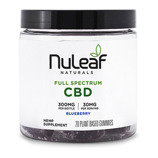 Nuleaf Naturals CBD Edible - Full Spectrum BLUEBERRY Gummies 300MG-1350MG Best Sales Price - Gummies