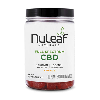 Nuleaf Naturals CBD Edible - Full Spectrum Orange Gummies 300MG-1350MG Best Sales Price - Gummies