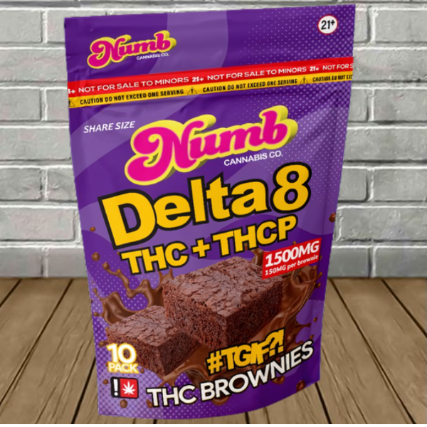 Numb Cannabis Co Delta 8 + THCP Brownies 1500mg Best Sales Price - Gummies