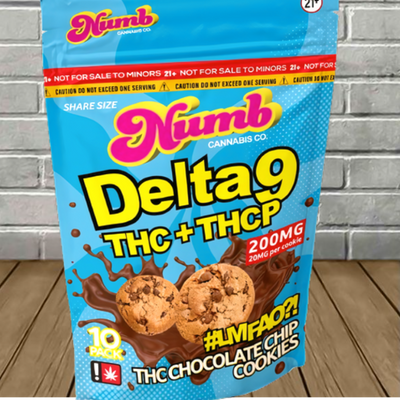 Numb Cannabis Co Delta 9 + THCP Chocolate Chip Cookies 200mg Best Sales Price - Gummies