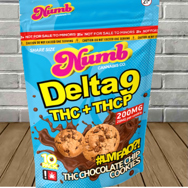 Numb Cannabis Co Delta 9 + THCP Chocolate Chip Cookies 200mg Best Sales Price - Gummies