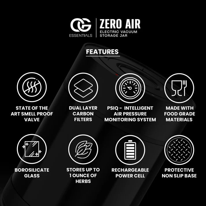 OG Essentials Zero Air Electronic Vacuum Storage Jar Best Sales Price - CBD